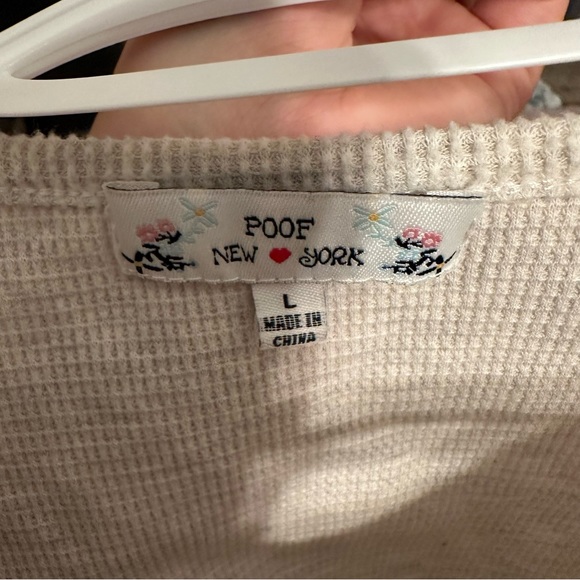 Long Sleeve Waffle Tee • Poof New York • Large - Picture 3 of 3